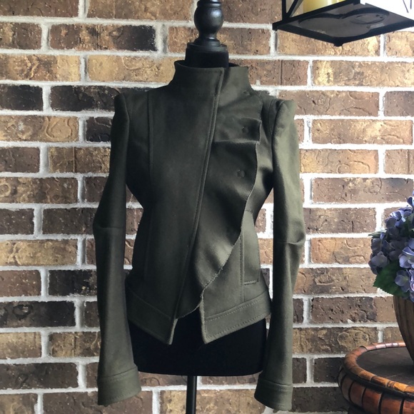 BCBG Maxazria Wool Cashmere Military Style Jacket - Picture 2 of 12